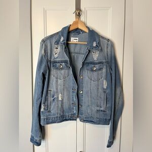 Ci Sono Light Blue Distressed Denim Jacket